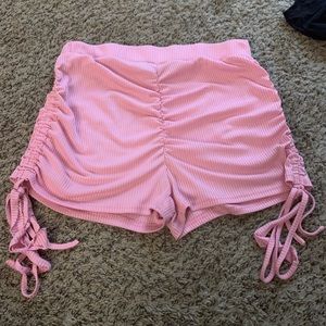 Pink stretchy shorts
